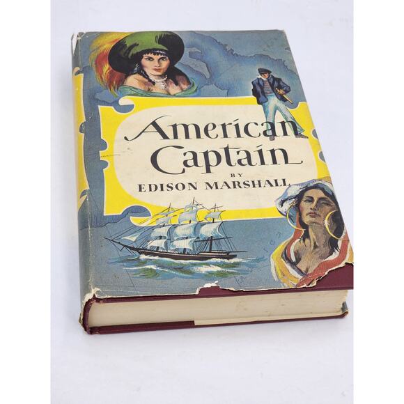 American Captain By Edison Marshall Historical Adventure Seafaring Vintage 1954 - Picture 10 of 12